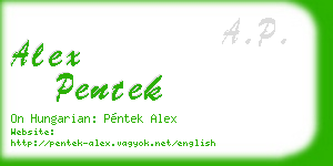 alex pentek business card